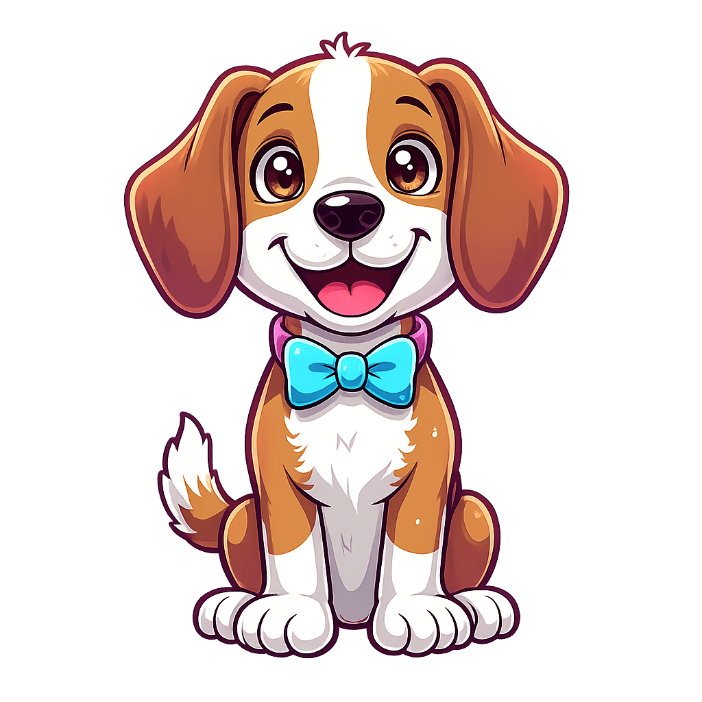 Happy cartoon dog mascot